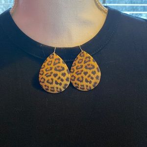 Cheetah Tear Drop Shaped Earrings